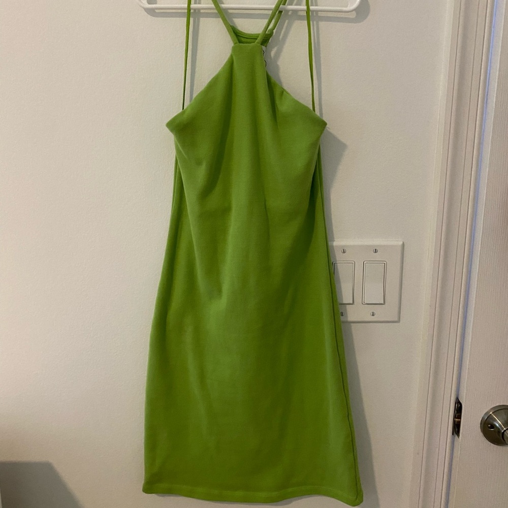 green zara mini dress